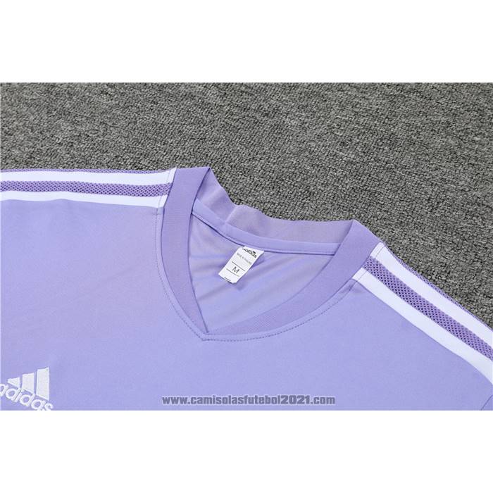 Fato de Treino Real Madrid Manga Curta 2022-2023 Purpura - Calcas Curta